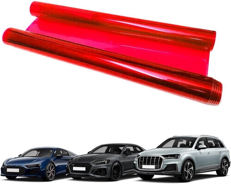 Hirificing Tint Film for Taillight Headlight Fog Light, 12×48 Inches Vinyl Self-Adhesive Car Tail Light Tape, Brake Light Headlight Cover Protection Film Color Shiny Chameleon Sticker (Red) - Image 5